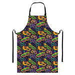 Mardi Gras Festival Pattern Print Bib Apron With Pocket