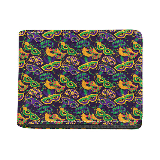 Mardi Gras Festival Pattern Print Bifold Wallet