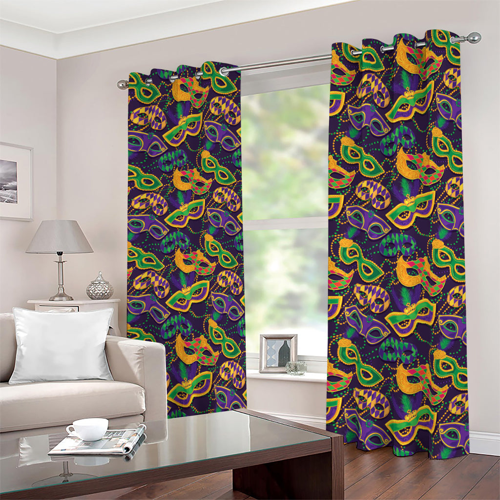 Mardi Gras Festival Pattern Print Blackout Grommet Curtains