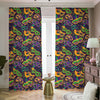 Mardi Gras Festival Pattern Print Blackout Pencil Pleat Curtains