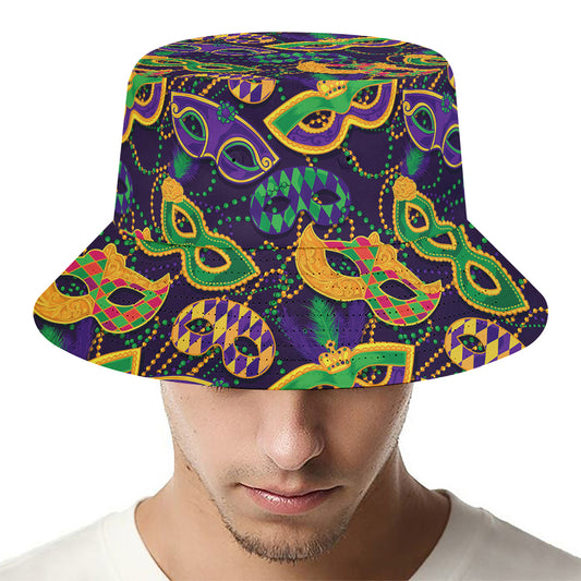 Mardi Gras Festival Pattern Print Bucket Hat