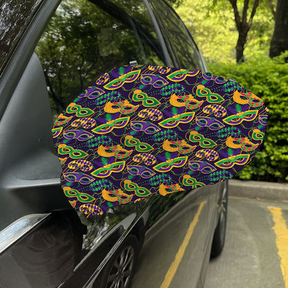 Mardi Gras Festival Pattern Print Car Side Mirror Covers