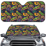Mardi Gras Festival Pattern Print Car Windshield Sun Shade