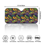 Mardi Gras Festival Pattern Print Car Windshield Sun Shade