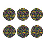 Mardi Gras Festival Pattern Print Coaster Set