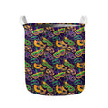 Mardi Gras Festival Pattern Print Collapsible Laundry Basket
