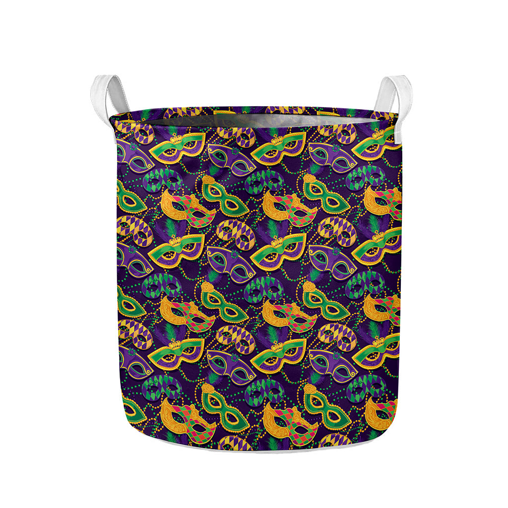 Mardi Gras Festival Pattern Print Collapsible Laundry Basket