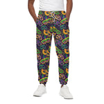 Mardi Gras Festival Pattern Print Cotton Pants