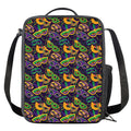 Mardi Gras Festival Pattern Print Crossbody Lunch Bag