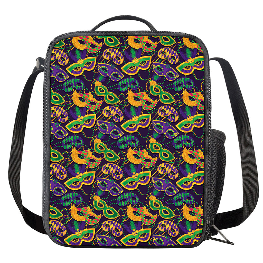Mardi Gras Festival Pattern Print Crossbody Lunch Bag