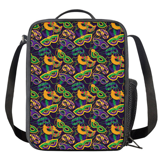 Mardi Gras Festival Pattern Print Crossbody Lunch Bag