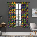 Mardi Gras Festival Pattern Print Grommet Curtain Panels