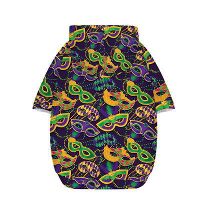 Mardi Gras Festival Pattern Print Dog Zip Up Hoodie