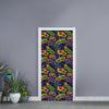 Mardi Gras Festival Pattern Print Door Sticker