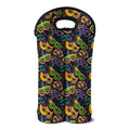 Mardi Gras Festival Pattern Print Double Neoprene Wine Tote