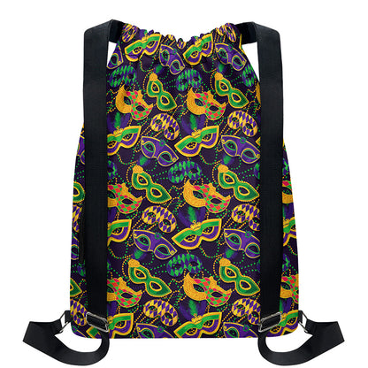 Mardi Gras Festival Pattern Print Drawstring Backpack