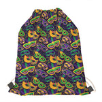 Mardi Gras Festival Pattern Print Drawstring Bag