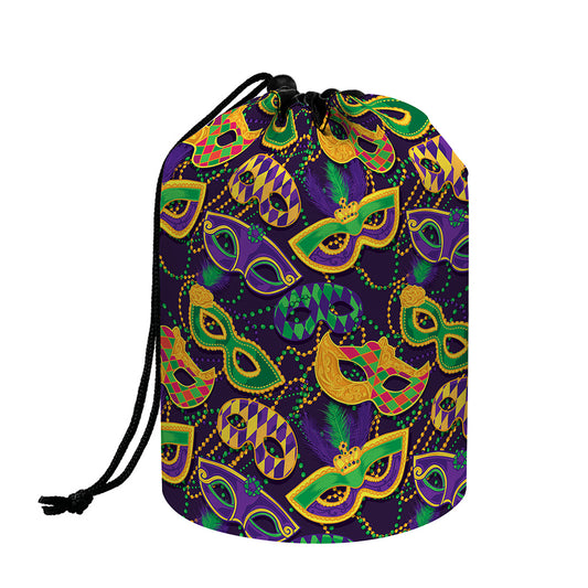 Mardi Gras Festival Pattern Print Drawstring Makeup Bag