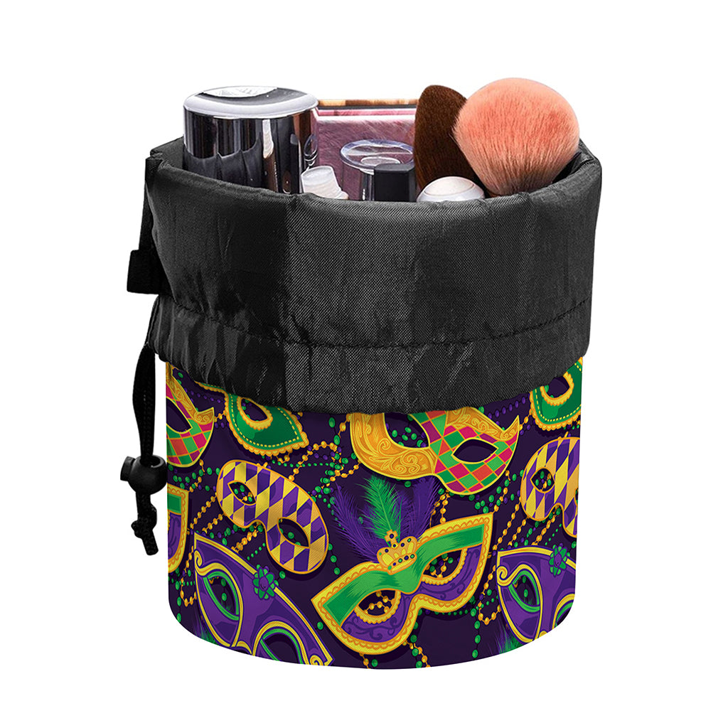 Mardi Gras Festival Pattern Print Drawstring Makeup Bag