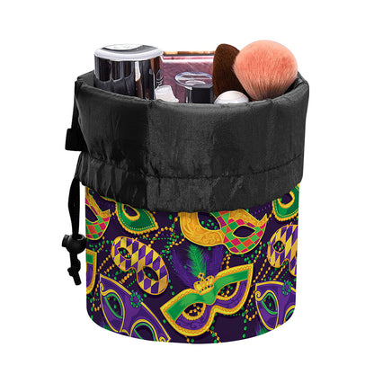 Mardi Gras Festival Pattern Print Drawstring Makeup Bag