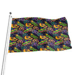 Mardi Gras Festival Pattern Print Flag