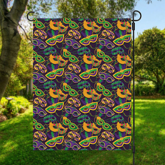Mardi Gras Festival Pattern Print Garden Flag