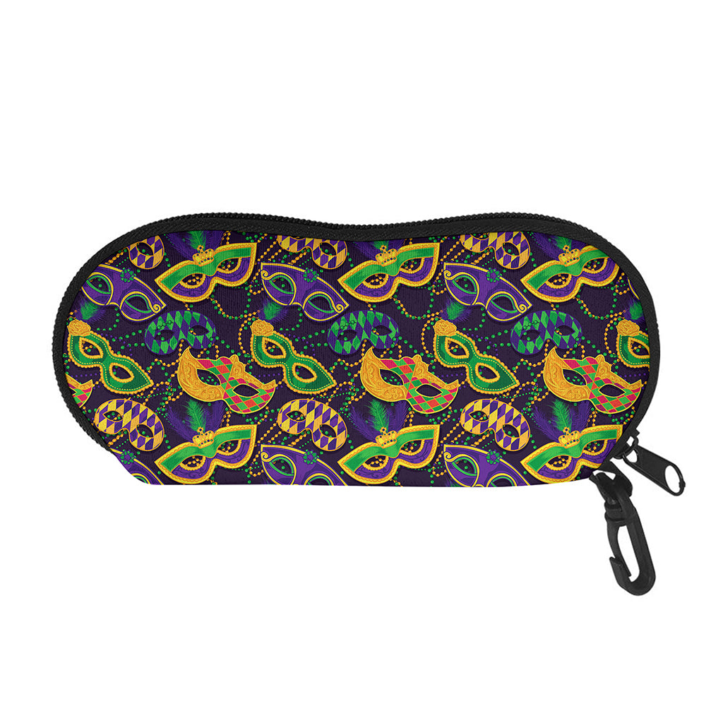 Mardi Gras Festival Pattern Print Glasses Case