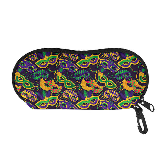 Mardi Gras Festival Pattern Print Glasses Case