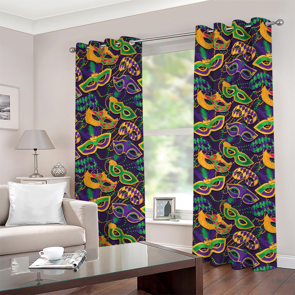 Mardi Gras Festival Pattern Print Grommet Curtains