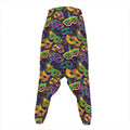 Mardi Gras Festival Pattern Print Hammer Pants