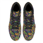 Mardi Gras Festival Pattern Print High Top Leather Sneakers