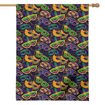 Mardi Gras Festival Pattern Print House Flag