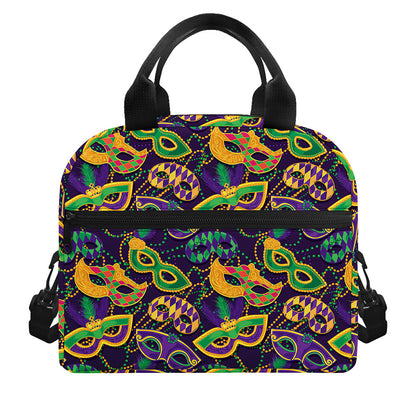 Mardi Gras Festival Pattern Print Insulated Lunch Bag