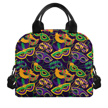 Mardi Gras Festival Pattern Print Insulated Lunch Bag