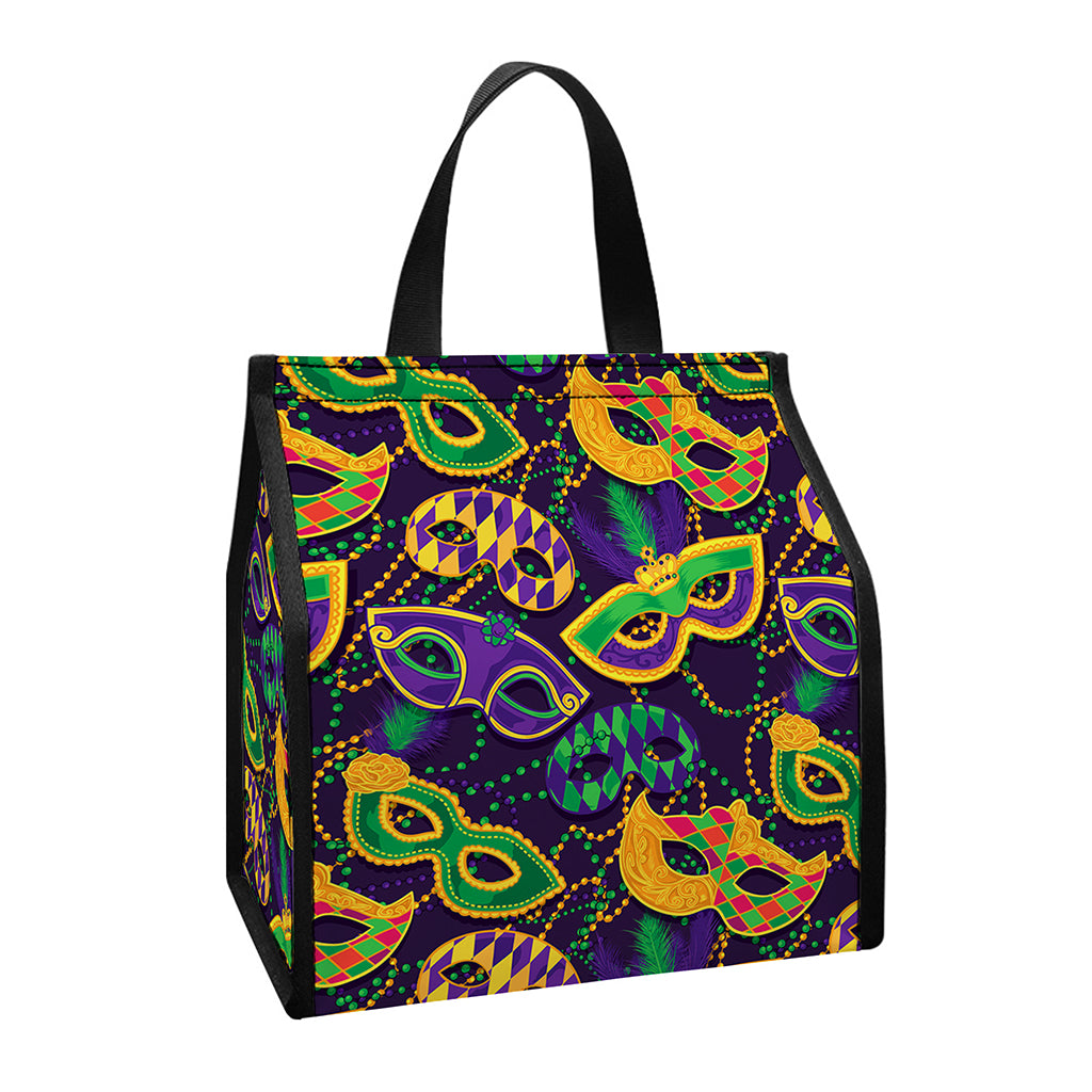 Mardi Gras Festival Pattern Print Insulated Lunch Tote