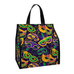 Mardi Gras Festival Pattern Print Insulated Lunch Tote