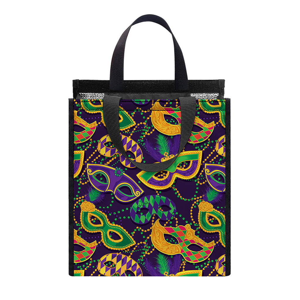 Mardi Gras Festival Pattern Print Insulated Lunch Tote