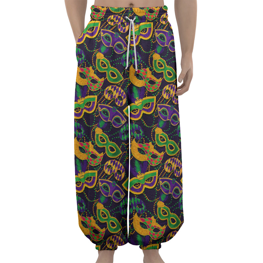 Mardi Gras Festival Pattern Print Lantern Pants
