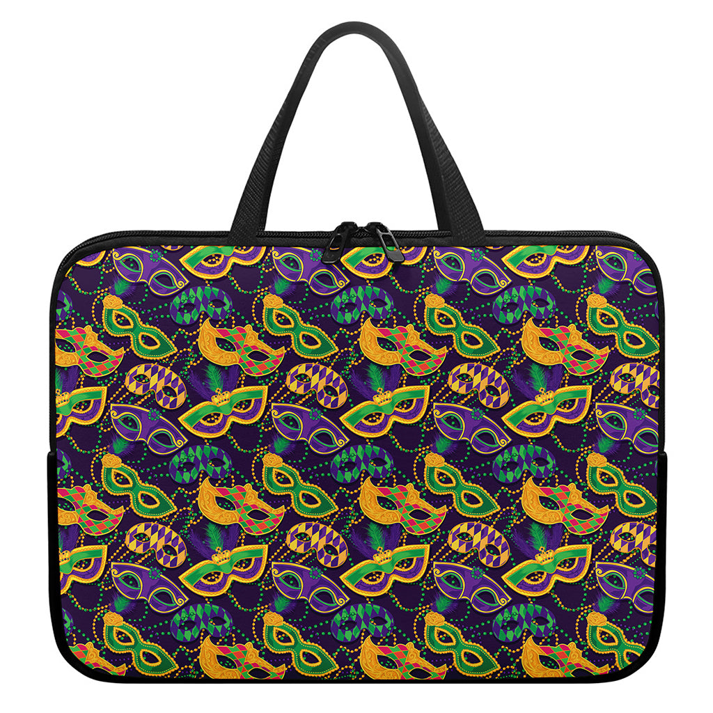 Mardi Gras Festival Pattern Print Laptop Sleeve With Handle