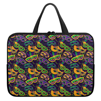 Mardi Gras Festival Pattern Print Laptop Sleeve With Handle
