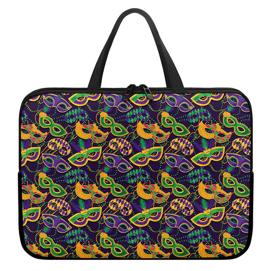 Mardi Gras Festival Pattern Print Laptop Sleeve With Handle
