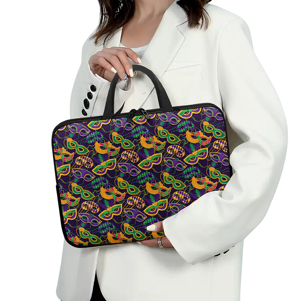 Mardi Gras Festival Pattern Print Laptop Sleeve With Handle