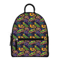 Mardi Gras Festival Pattern Print Leather Backpack