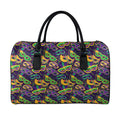 Mardi Gras Festival Pattern Print Leather Duffel Bag
