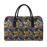 Mardi Gras Festival Pattern Print Leather Duffle Bag