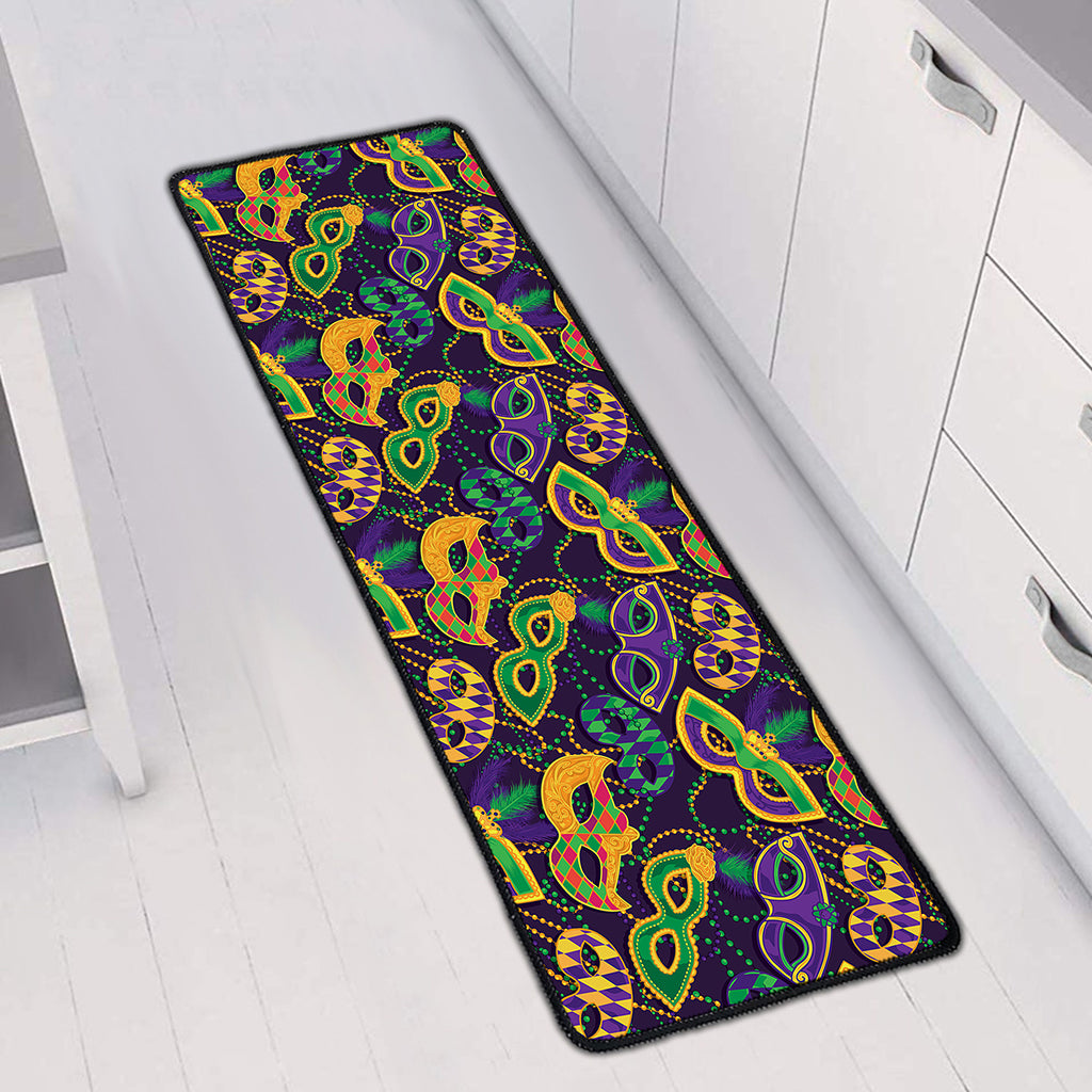Mardi Gras Festival Pattern Print Long Kitchen Mat