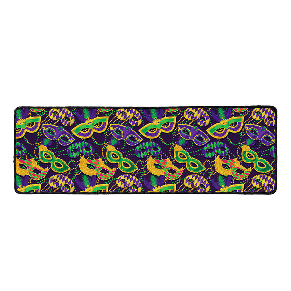 Mardi Gras Festival Pattern Print Long Kitchen Mat