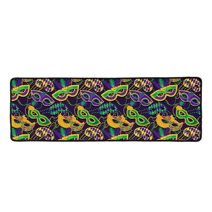 Mardi Gras Festival Pattern Print Long Kitchen Mat