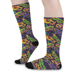 Mardi Gras Festival Pattern Print Long Socks