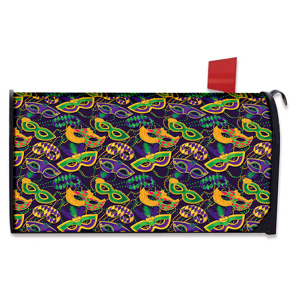 Mardi Gras Festival Pattern Print Mailbox Cover